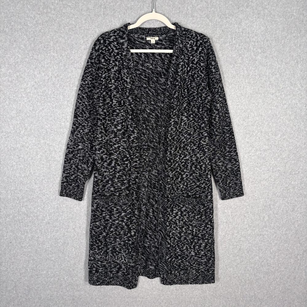 Timing Duster Cardigan Sweater Medium Marled‎ Long Pockets Lounge Comfy Cozy